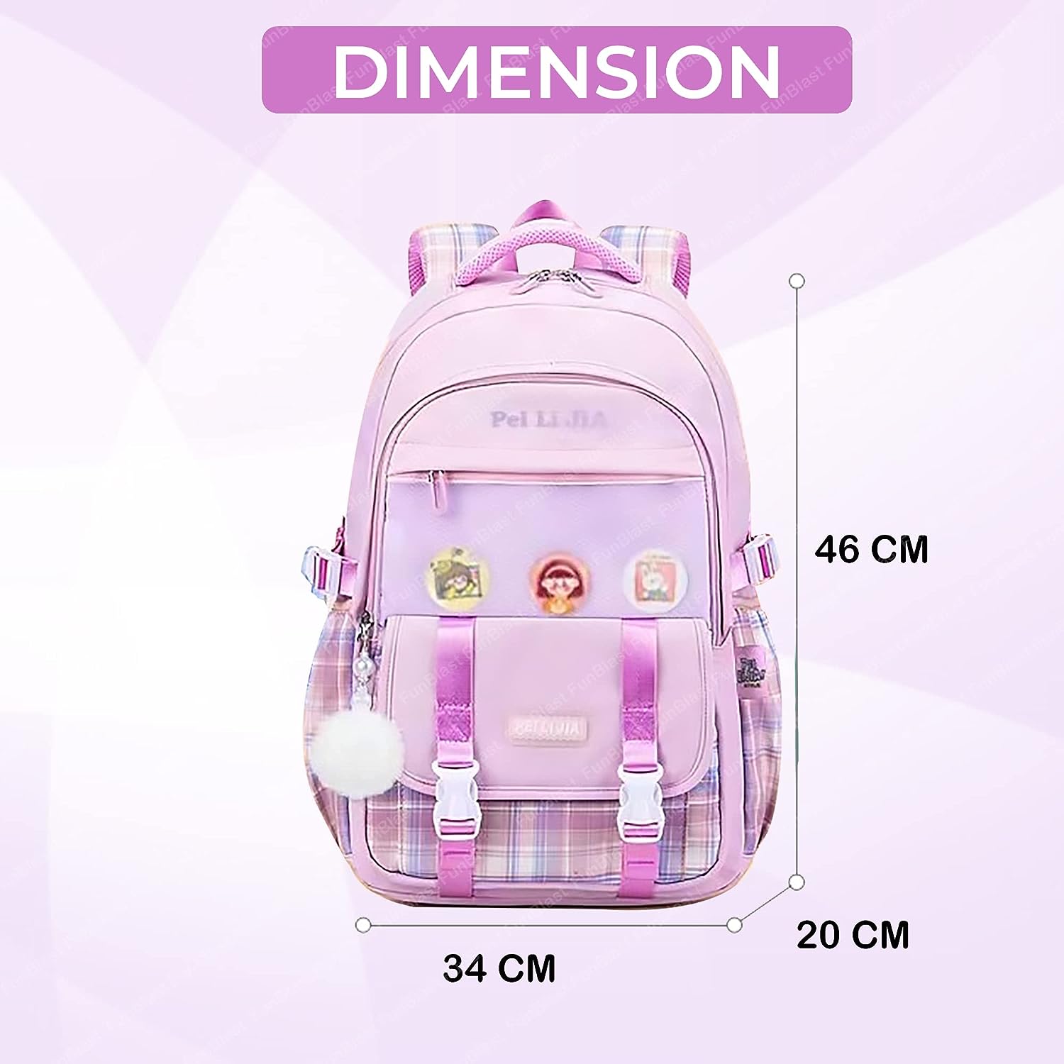 School Bags for Boys, Lightweight School and College Bags, Multipurpose Large Capacity Bag for Boys Girls Kids, Travel Bag, Picnic Bag (46 X 34 X 20 CM)