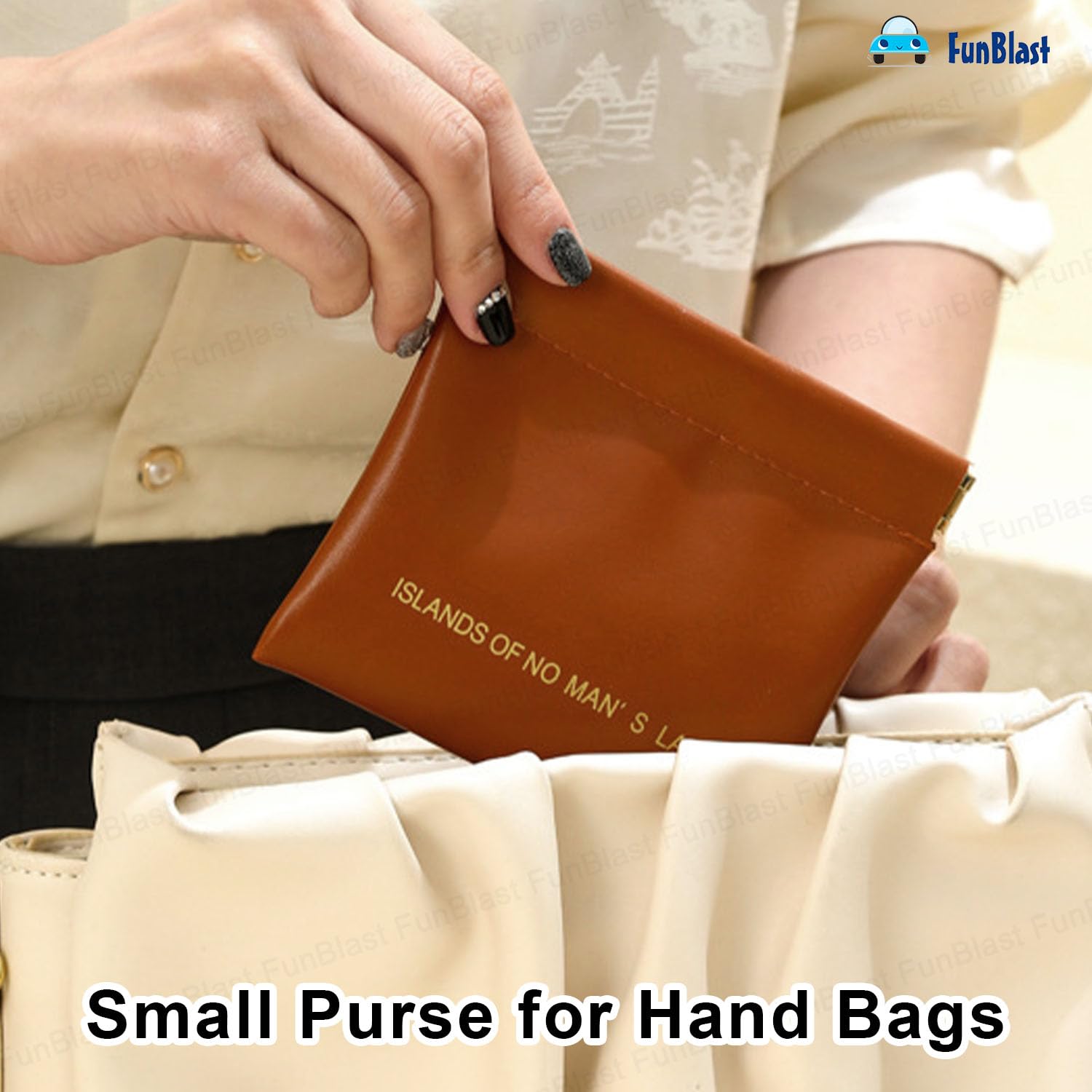 3 Pcs Mini Multipurpose Makeup Pouch for Girls & Women (Brown)