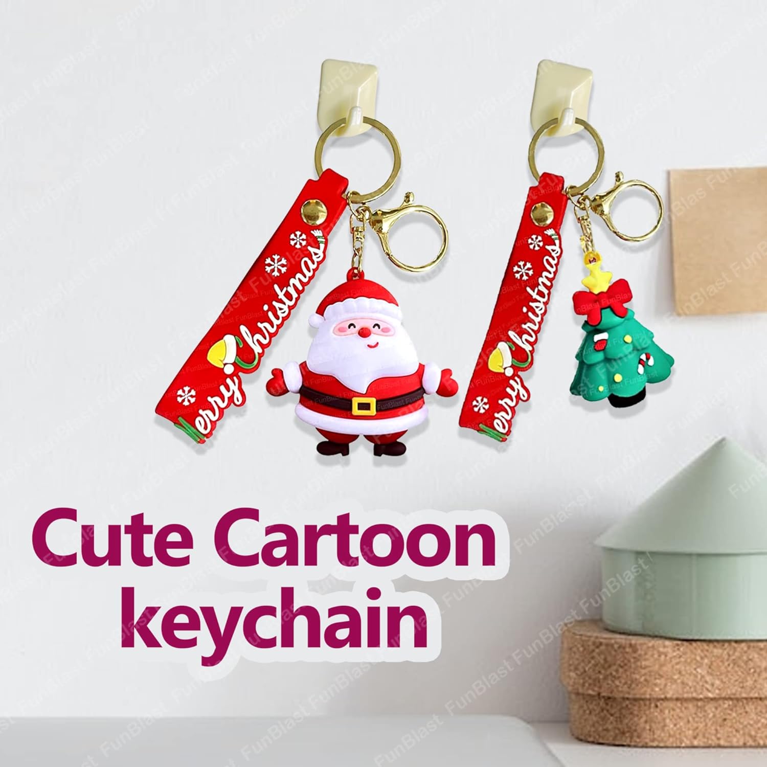 Merry Christmas Keychain for Girls – Kawaii Keychain, Keyring, Key Ring for Girls, Return Gifts for Kids