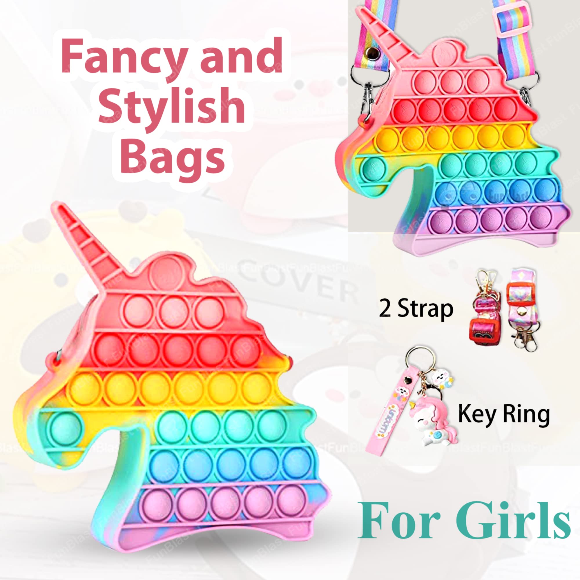 Sling Bag for Girls Crossbody Bag for Kids Sling Bag with Keychain for –  FunBlast