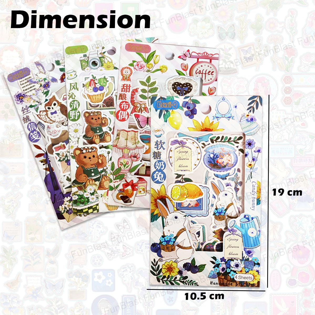 Kawaii Stickers Set – 16 Sheet (100+ Pcs) DIY 3D Stickers for Girls, A ...