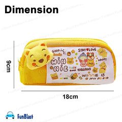 Cartoon Design Multipurpose Zipper Pouch for Kids (Yellow)