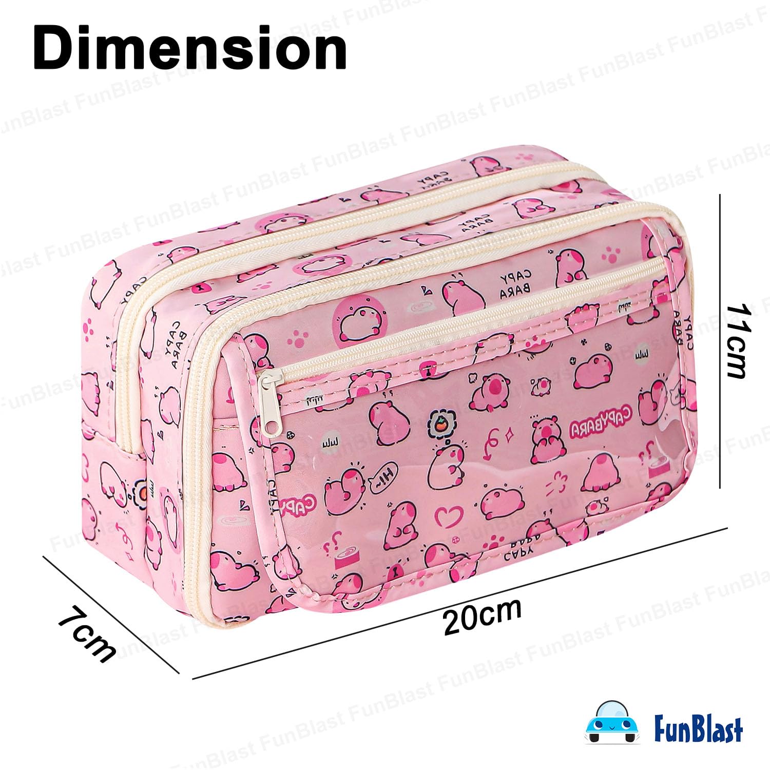 Multipurpose Zipper Pencil Pouch for Kids (Print May Vary)