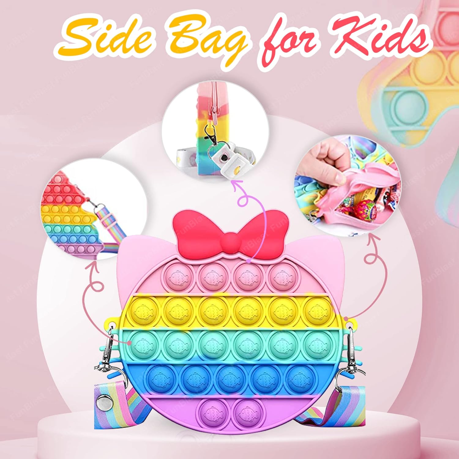 Pop It Sling Bag – Pop It Cross Body Bag for Kids, Pop It Purse for Girls, Birthday Gift for Girls