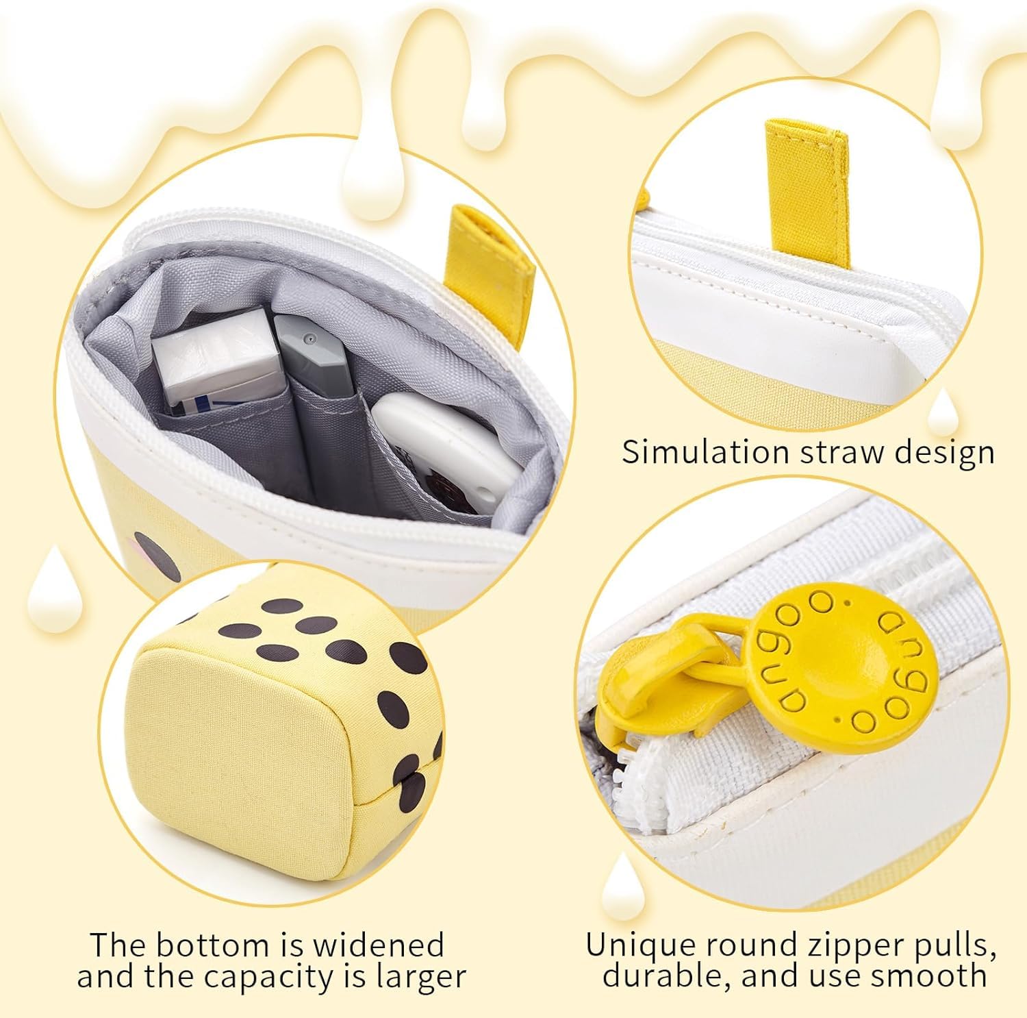 Boba Pop-Up Stationery Organizer for Kids (Yellow)