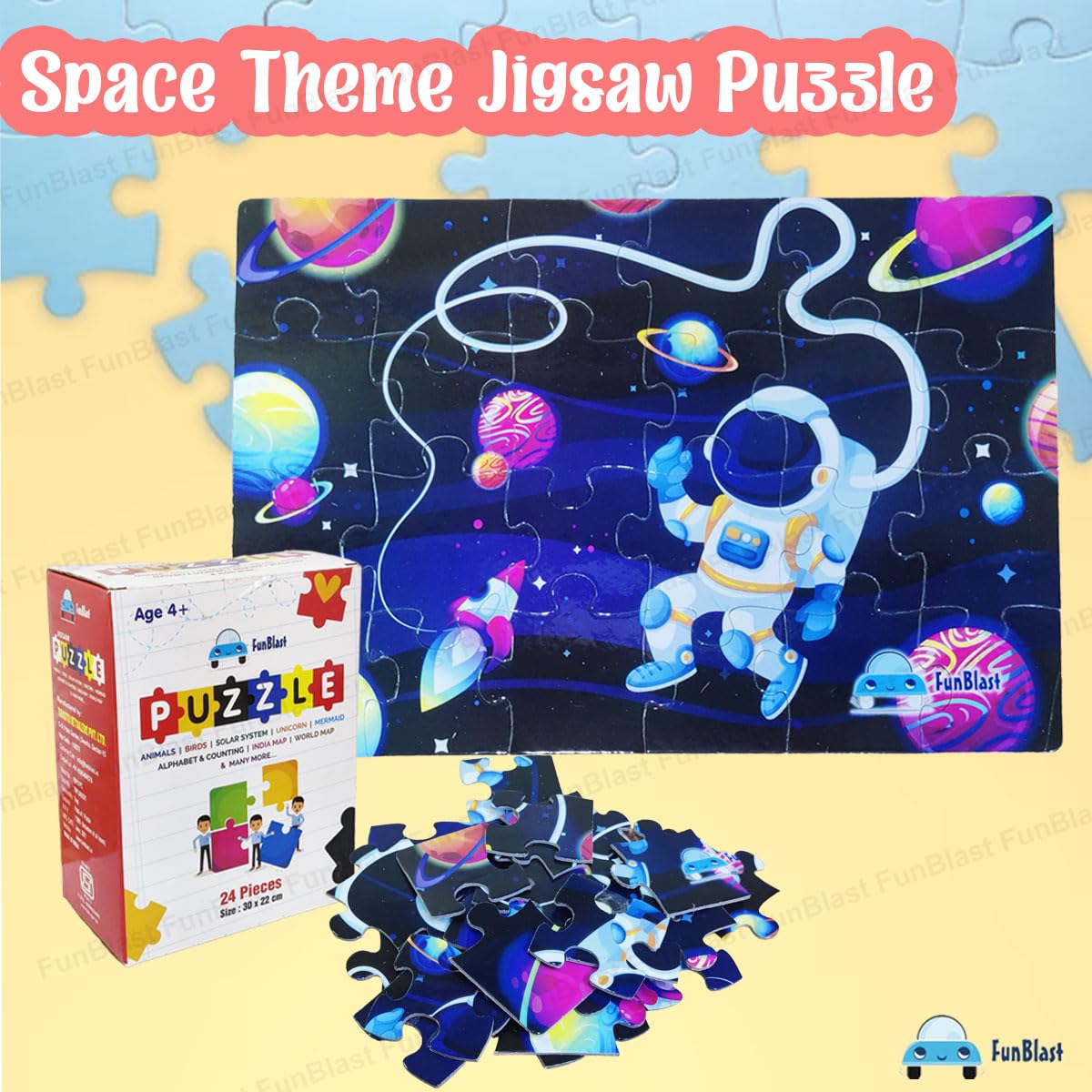 Space Theme Jigsaw Puzzle for Kids – 24 Pcs Jigsaw Puzzle for Kids, Boys, Girls