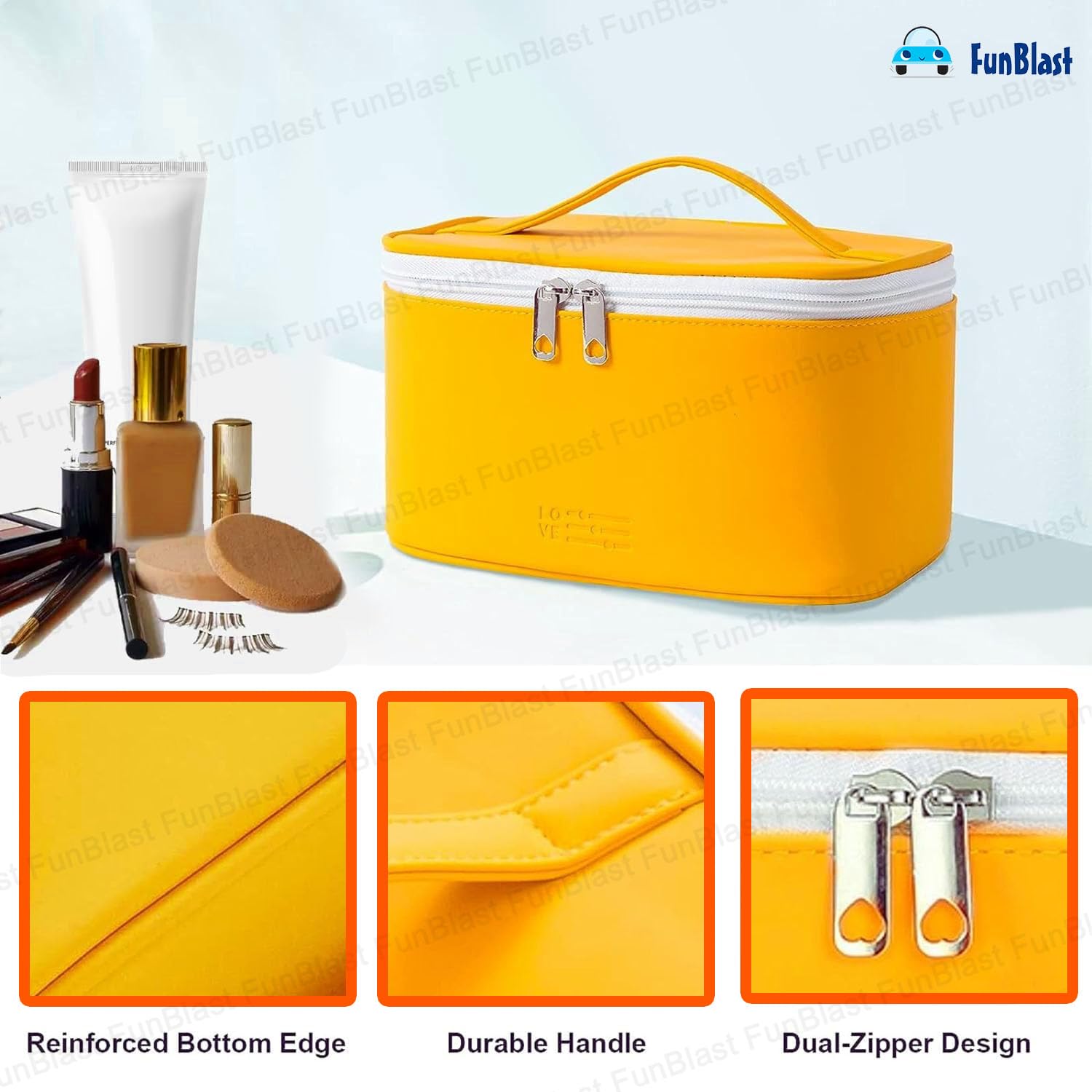 Toiletry Bag with Handle for Women (Yellow)