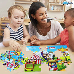 Fun Fair Park Theme Jigsaw Puzzle for Kids – 24 Pcs Jigsaw Puzzle for Kids, Boys, Girls