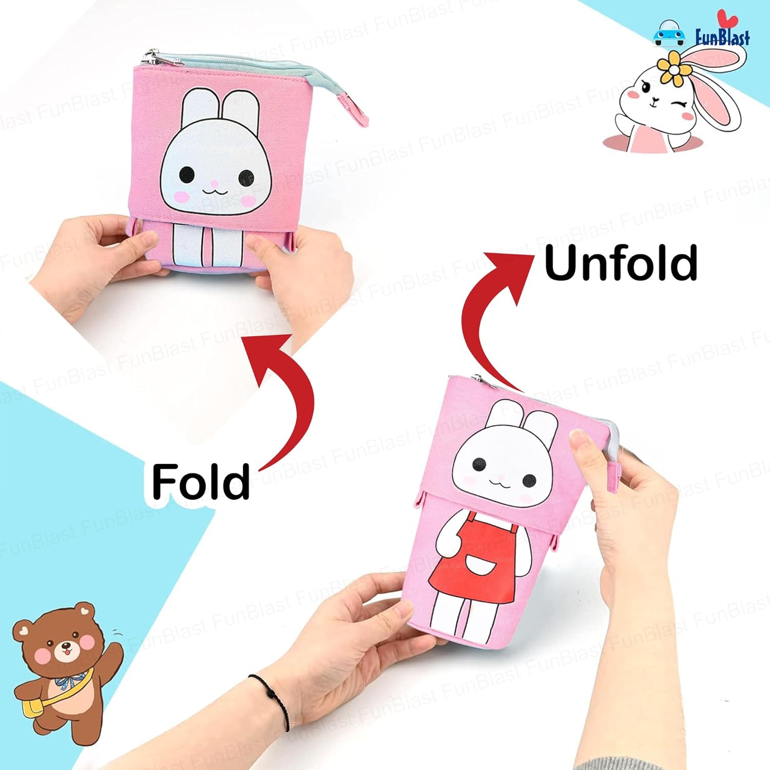 Boba Pop-Up Stationery Organizer for Kids (Bunny)