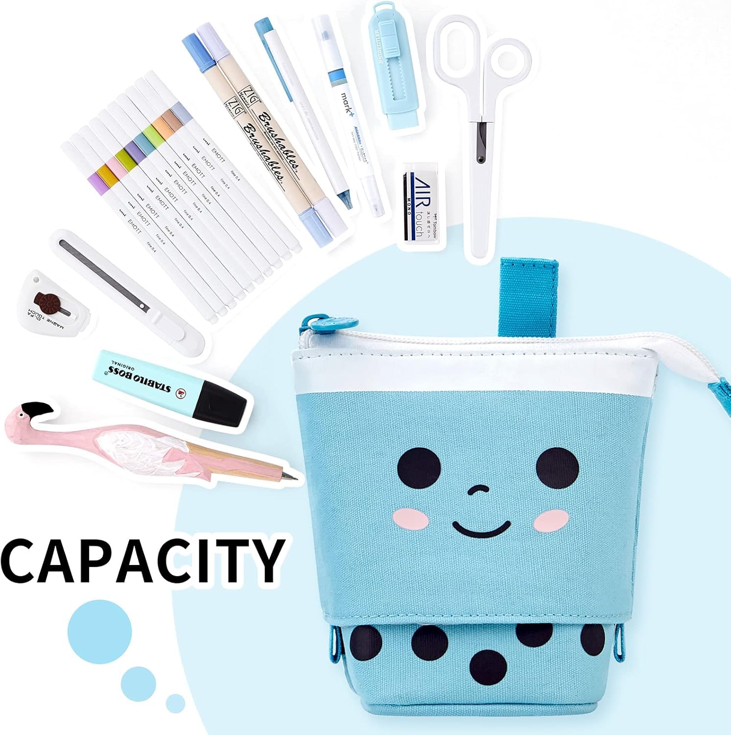 Boba Pop-Up Stationery Organizer for Kids (Blue)