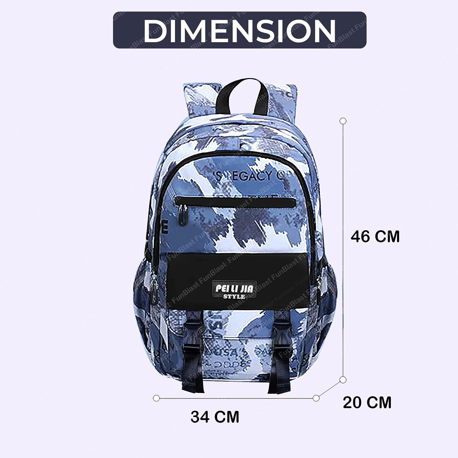 School Bags for Boys, Lightweight School and College Bags, Multipurpose Large Capacity Bag for Boys Girls Kids, Travel Bag, Picnic Bag (46 X 34 X 20 CM)