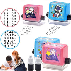 Math Roller Stamps for Kids, Smart Math Roller Stamps, Addition and Subtraction Teaching Stamps, Practice Tools Within 100 Learning Toy for Preschool Kindergarten Home Teacher Supplies - 2 Pcs