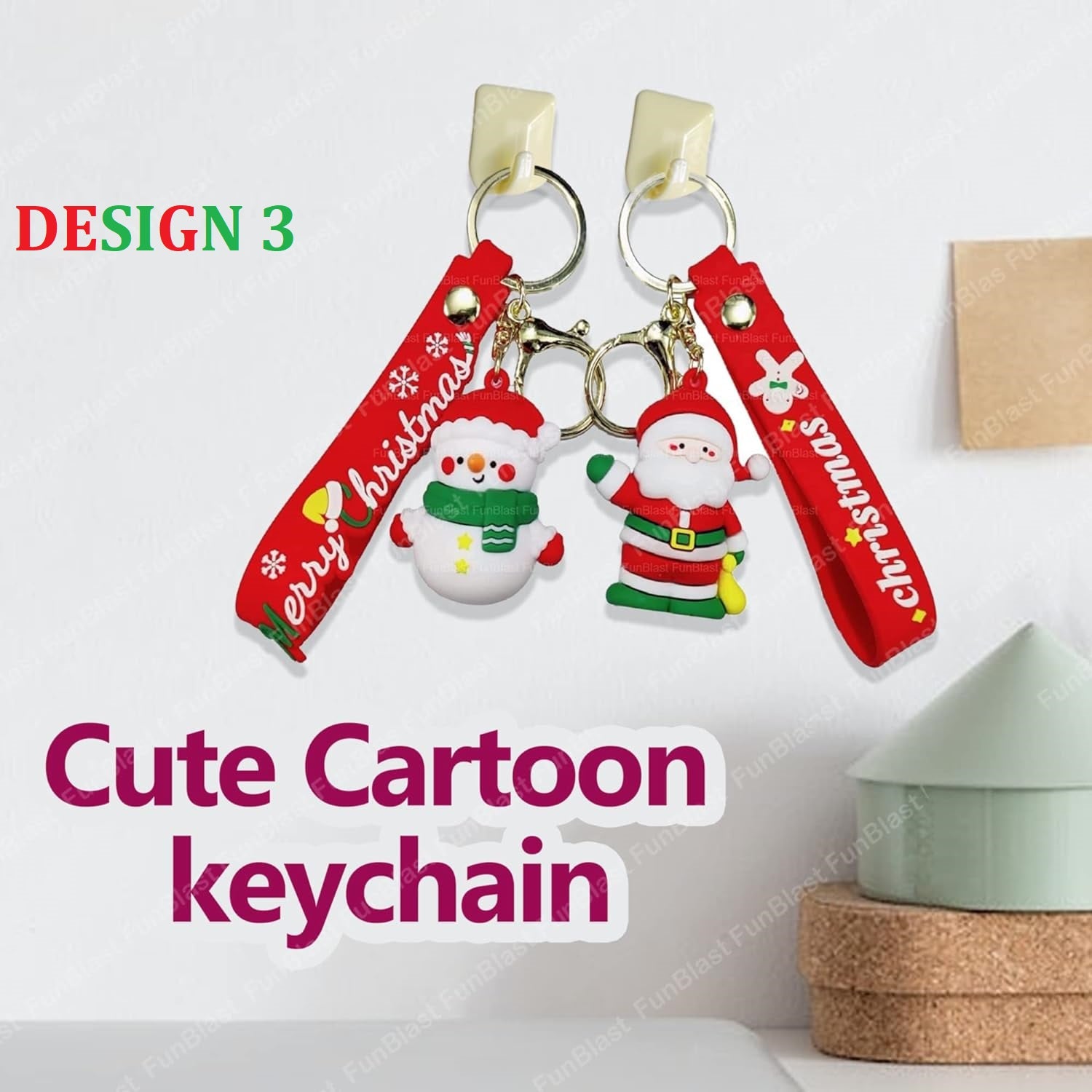 Merry Christmas Keychain for Girls – Kawaii Keychain, Keyring, Key Ring for Girls, Return Gifts for Kids