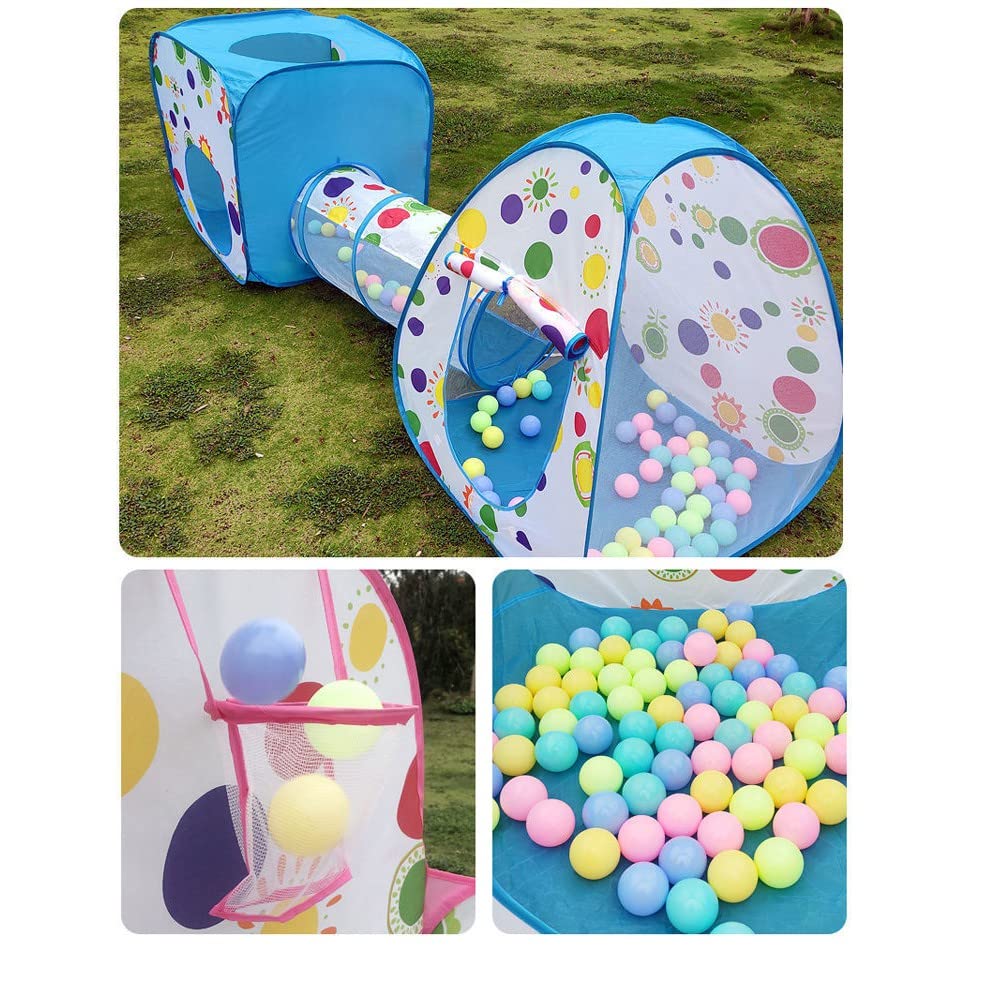 3-in-1 Colorful Ball Pool Tunnel Tent House for Kids - Rainbow Ball Pool Tunnel for Kids, Foldable Tunnel Ball Pool Outdoor Portable Kids Play Tent House (Balls not Included)