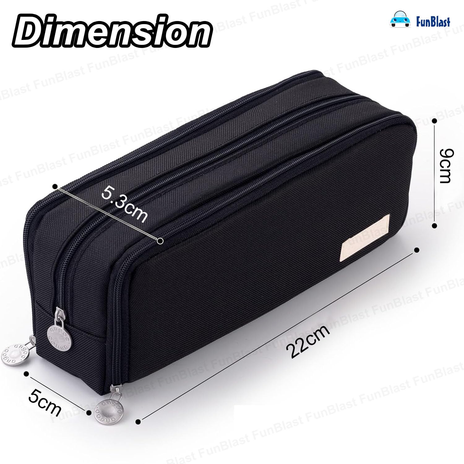 Multi-Compartment Stationery Organizer Pouch for Kids (Black)