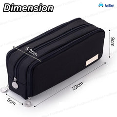 Multi-Compartment Stationery Organizer Pouch for Kids (Black)