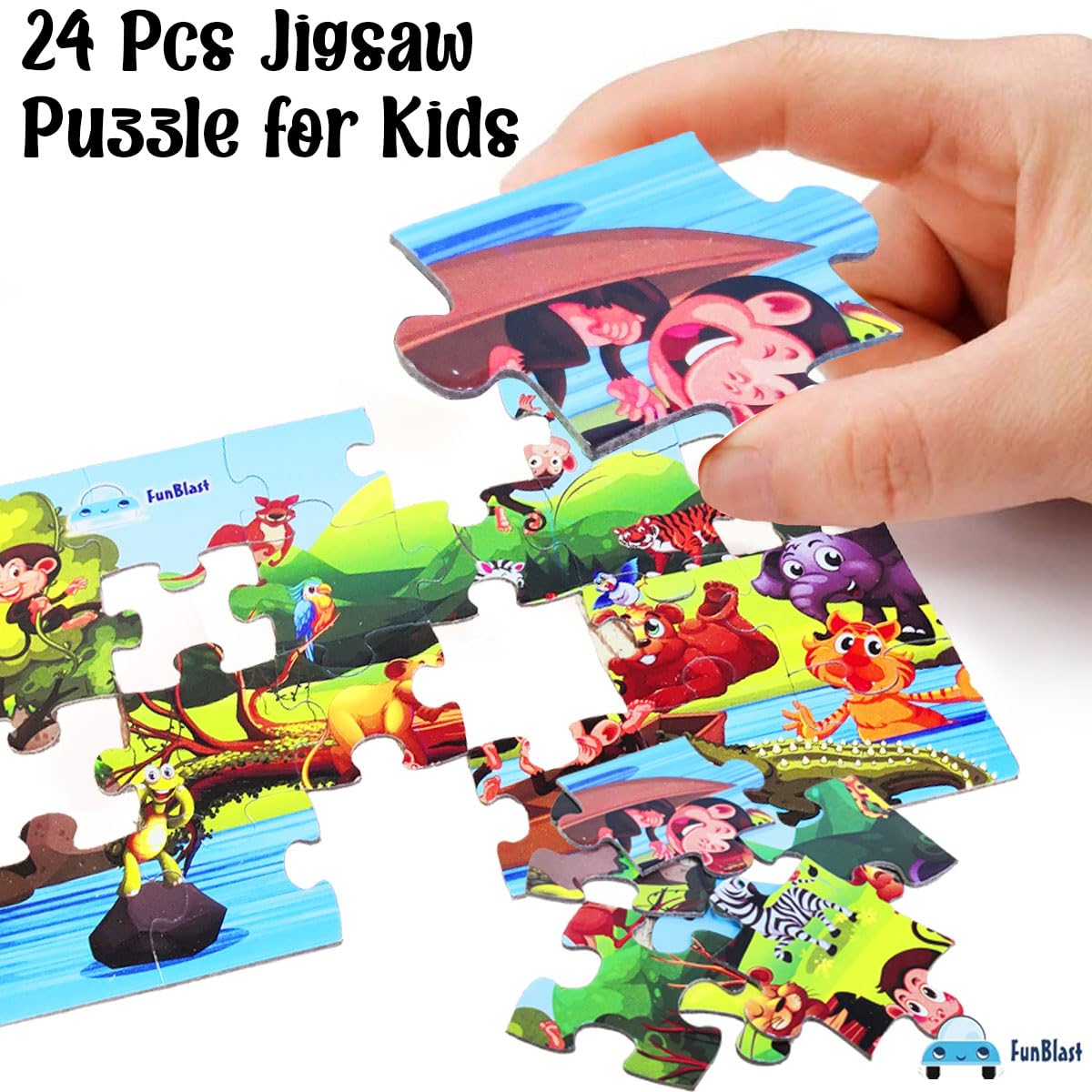 Wild Animal Jigsaw Puzzle for Kids Jigsaw Puzzle for Kids of Age 3-5 Years – 24 Pcs of Puzzle - Size 30X22 cm