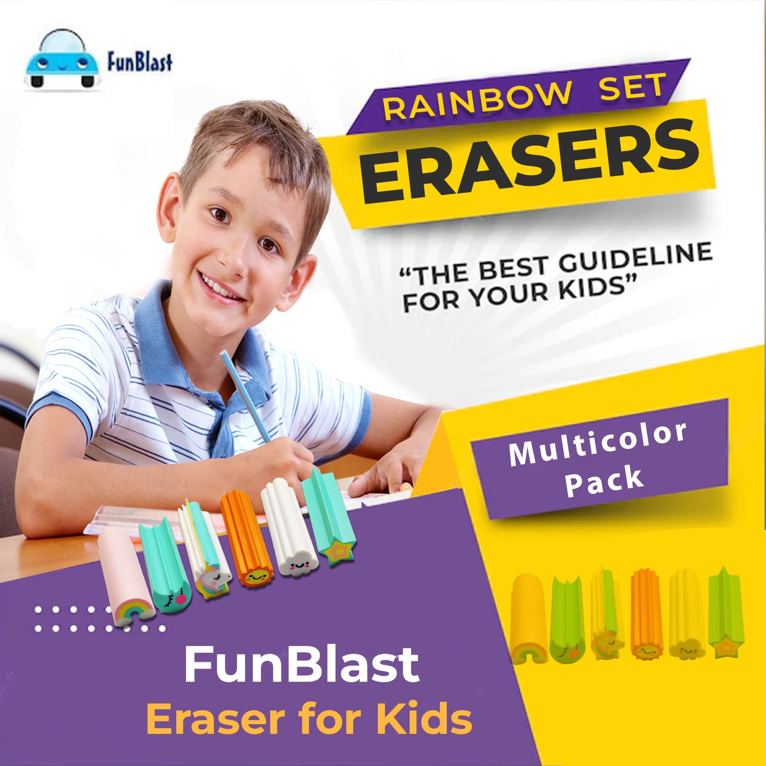 Rainbow and Unicorn Erasers for Kids Colorful Pencil Erasers for Kid