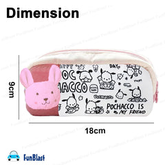 Cartoon Design Multipurpose Zipper Pouch for Kids (Pink)