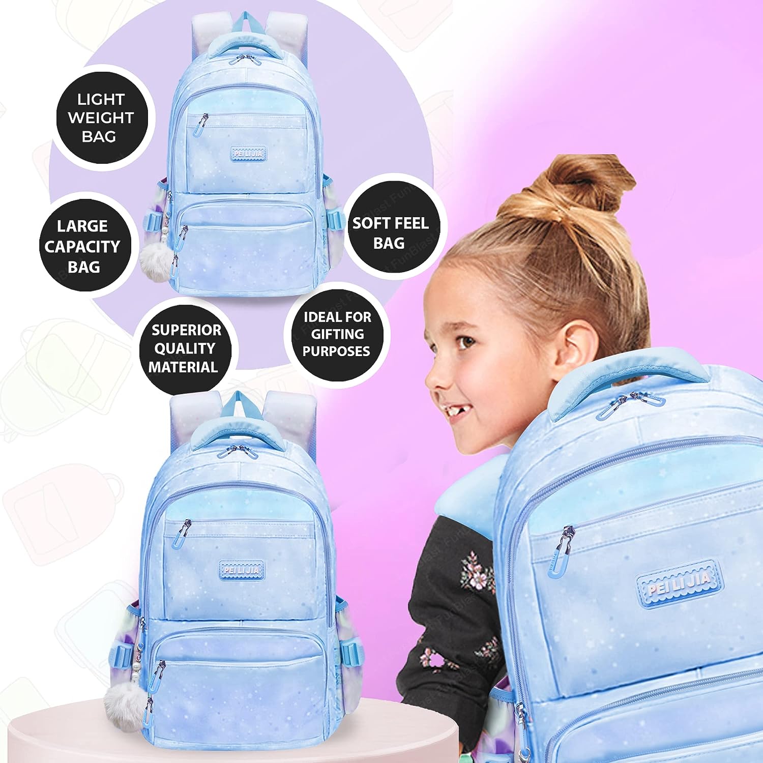 School Bag School Backpack College Backpack Travel Backpack Office Backpack Multipurpose Backpack Picnic Bag for Boys & Girls (46 X 34 X 20 CM)