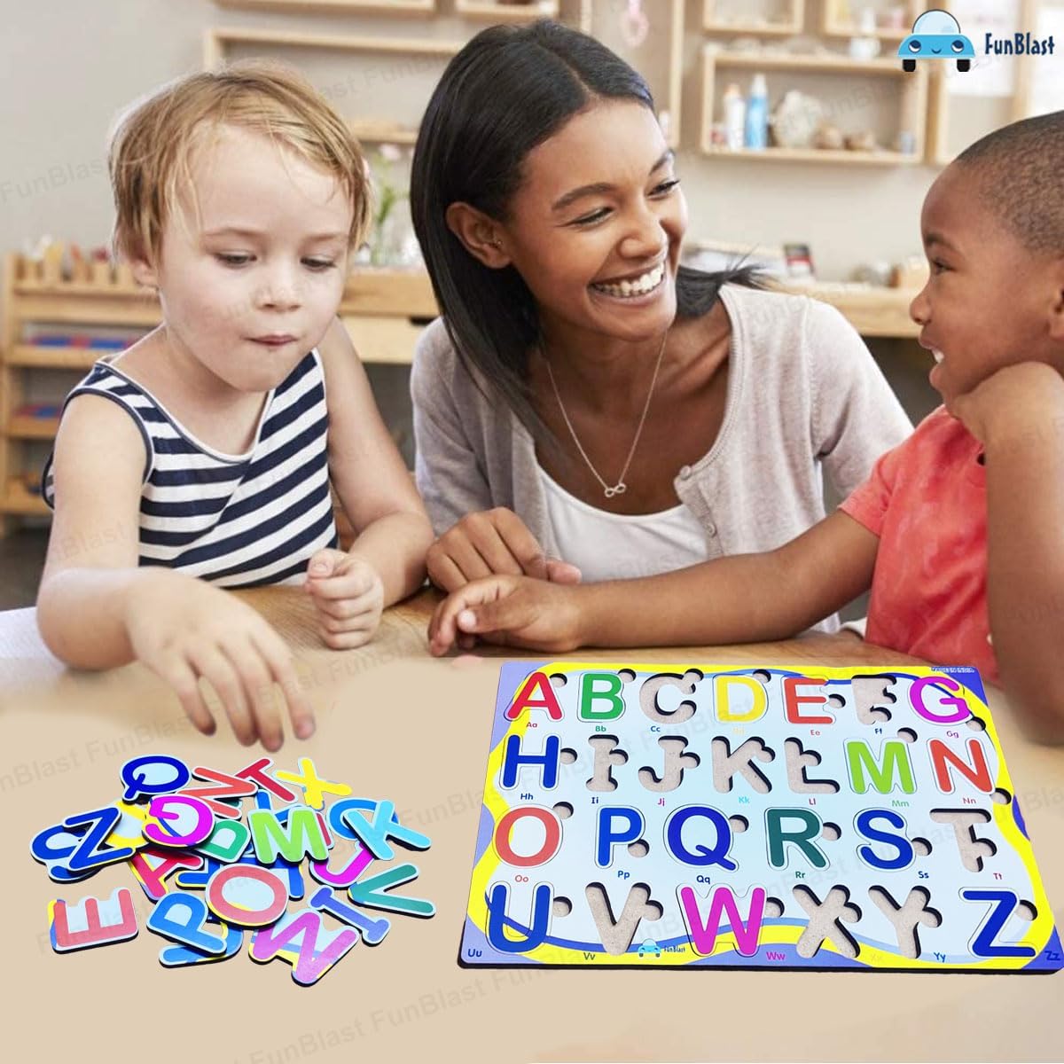 Alphabet Wooden Puzzle , Multicolour