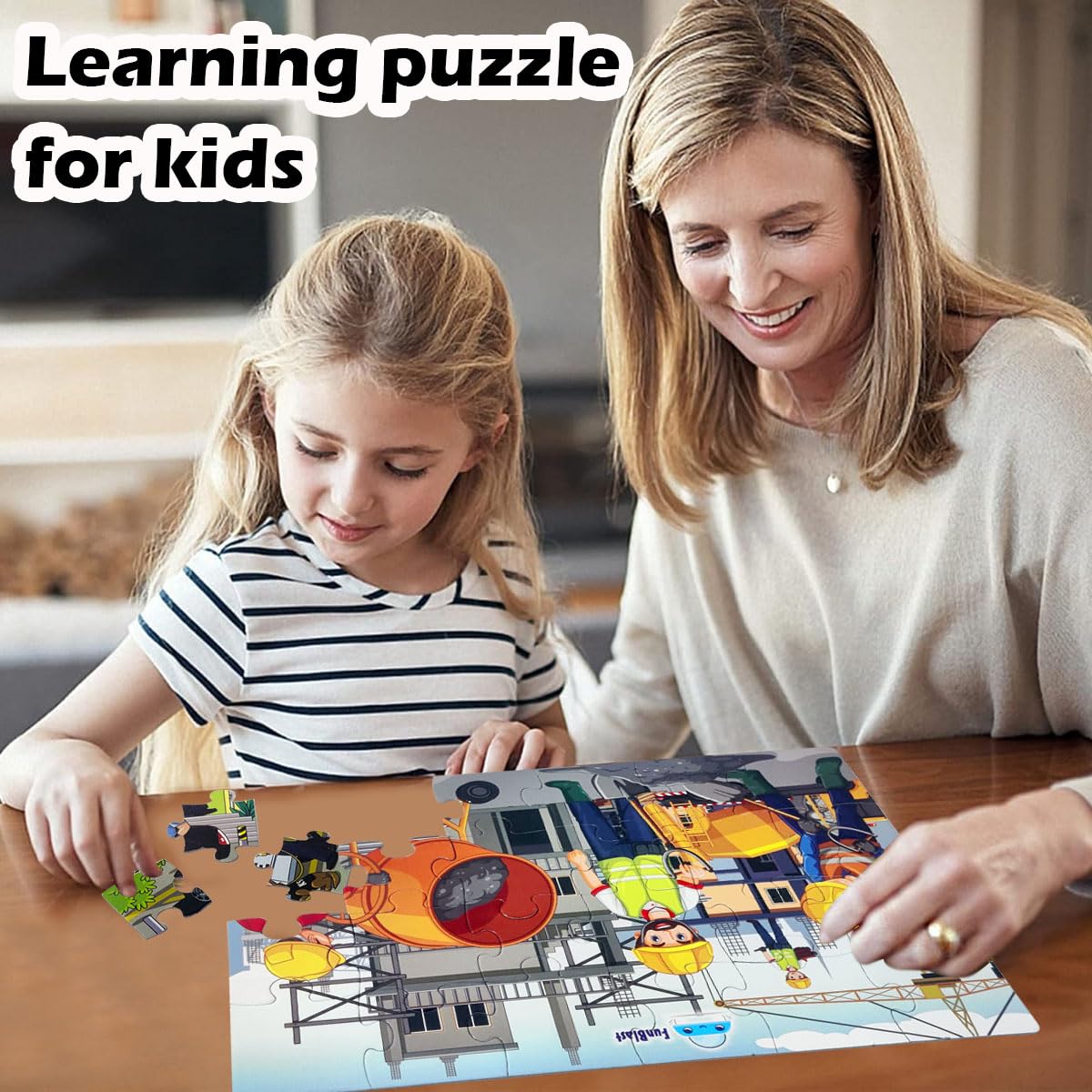 Jigsaw Puzzles for Kids, Building Construction Jigsaw Puzzles for Kids, Learning & Educational Jigsaw Puzzle, Set of 4-96 Pcs Puzzle