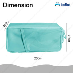 Multipurpose Zipper Pencil Pouch for Kids & Adults  (Blue)