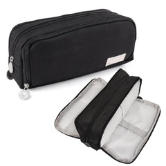 Multi-Compartment Stationery Organizer Pouch for Kids (Black)