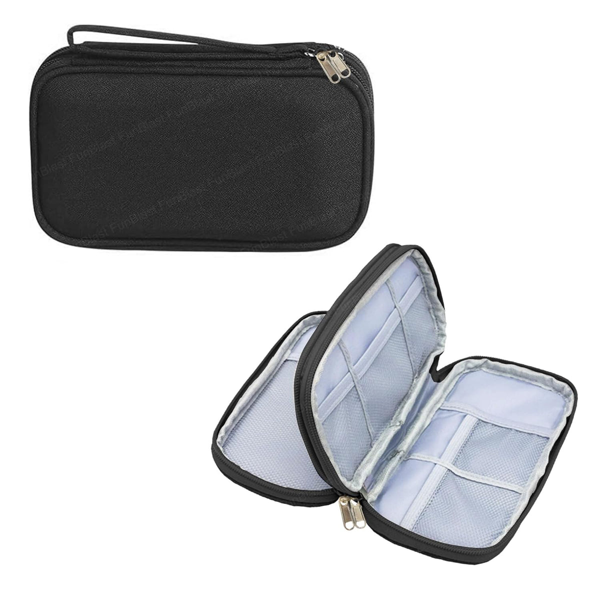 Travel Organizer Pouch with Mesh Pockets for Men and Women(Black)