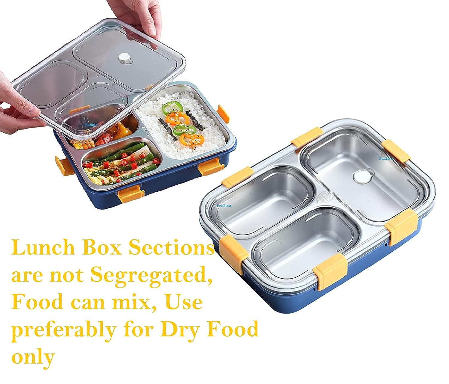 Lunch Box - Stainless Steel Lunch Box for Kids, Tiffin Box, Lunch Box with Spoon and Fork, Lunch Box for Kids, Lunch Box for Office Women and Men, Bento Lunch Box