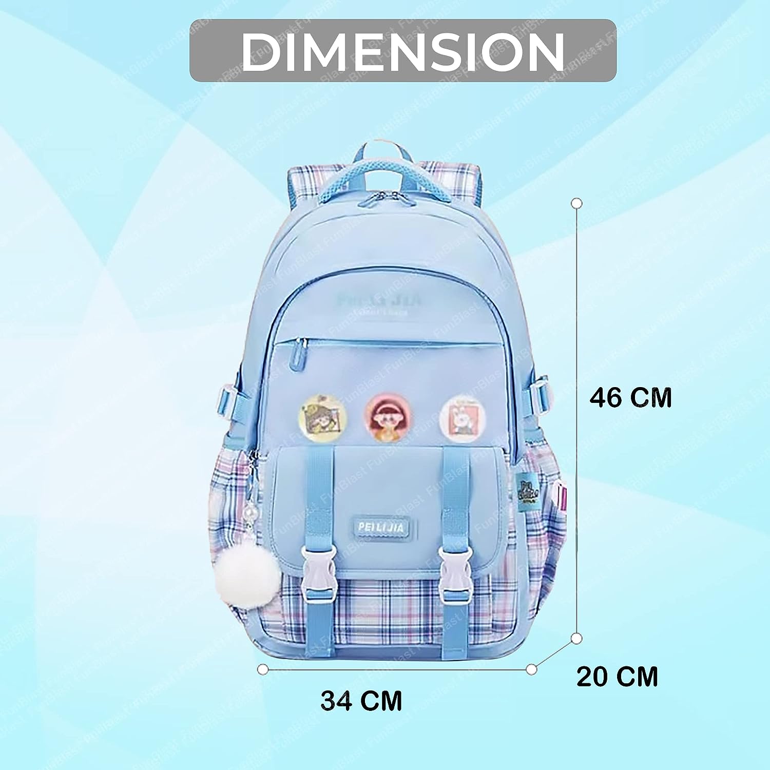 School Bags for Boys, Lightweight School and College Bags, Multipurpose Large Capacity Bag for Boys Girls Kids, Travel Bag, Picnic Bag (46 X 34 X 20 CM)