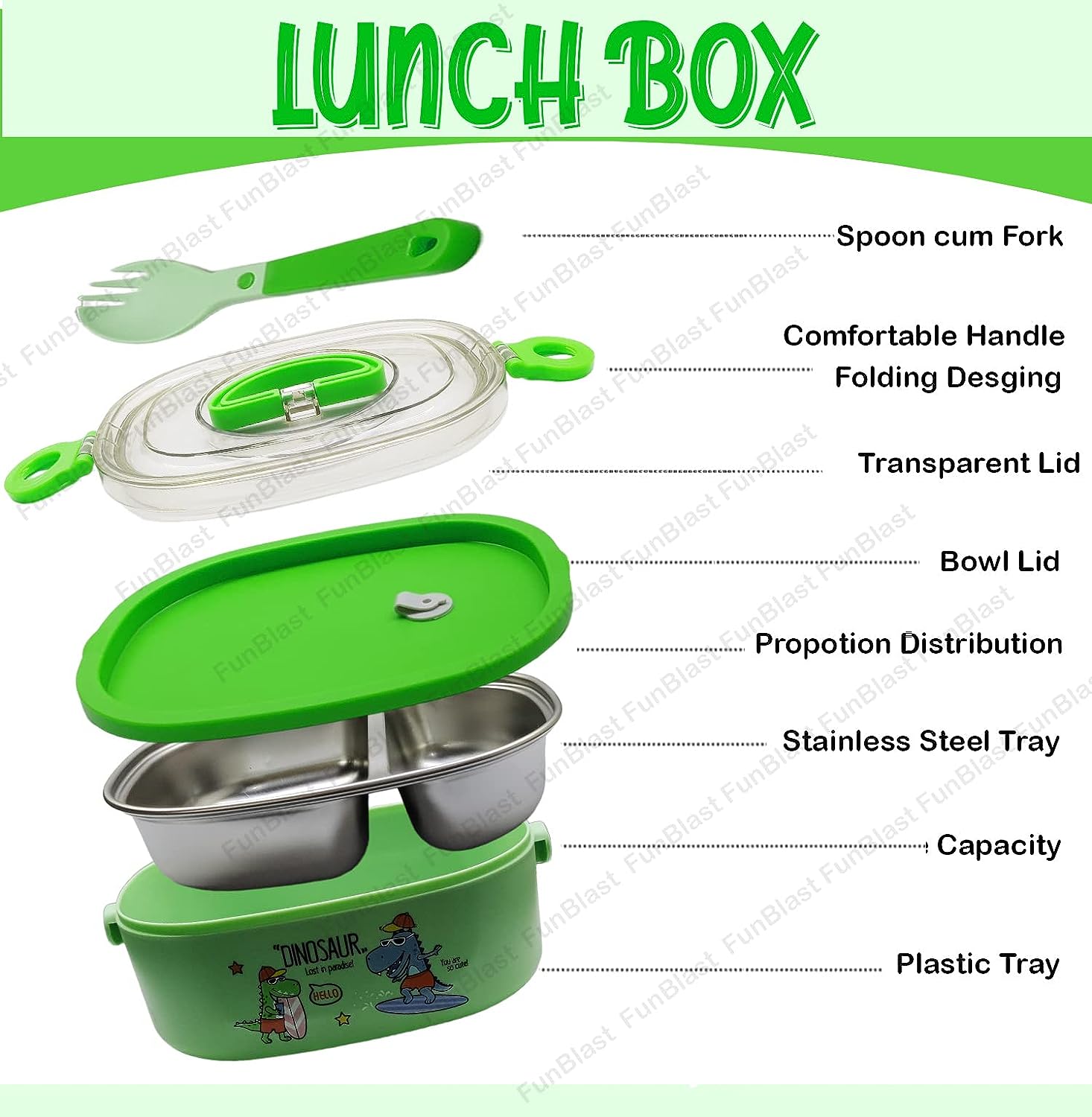 Lunch Box for School Kids – Unicorn Lunch Box with Spoon, Compartment Lunch Box, Tiffin Box for School, Lunch Box for Kids, Lunch Box Container, Lunch Box for Dry Foods