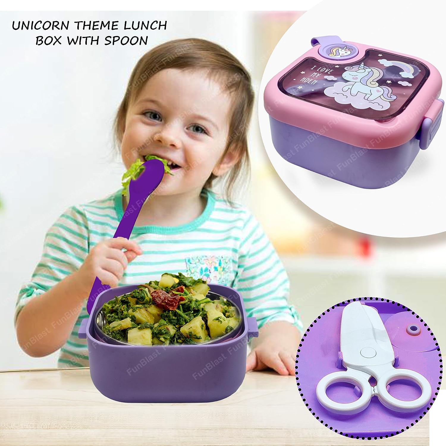 Lunch Box for School Kids – SS304 Lunch Box with Spoon – 750ML