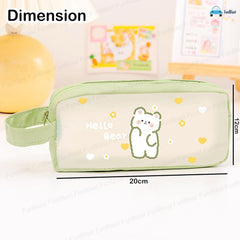 PVC Pencil Pouch with Zipper Closure (Green)