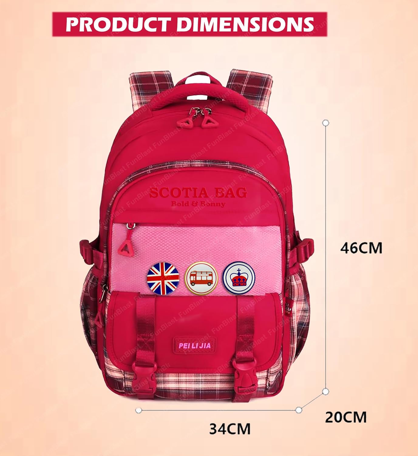 School Bagpack for Children - School and College Bag with Padded Shoulders, Multipurpose Bag for Children & Adults, Office Bag, Travel Backpack, Casual Bags (46 X 30 X 20 CM)