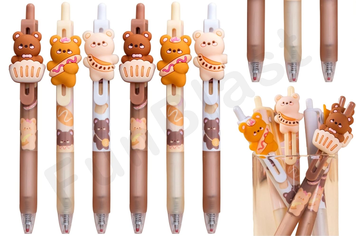 Ball Pens For Writing-Cartoon Design Lightweight Ball Pen With Comfortable Grip For Extra Smooth Writing Pack Of 6)