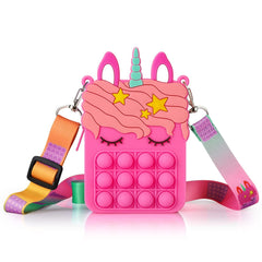 Unicorn Pop it Sling Bag - Crossbody Bag for Kids, Pop it Purse for Girls, Stress Relief Toys Pop It Bag for Girls