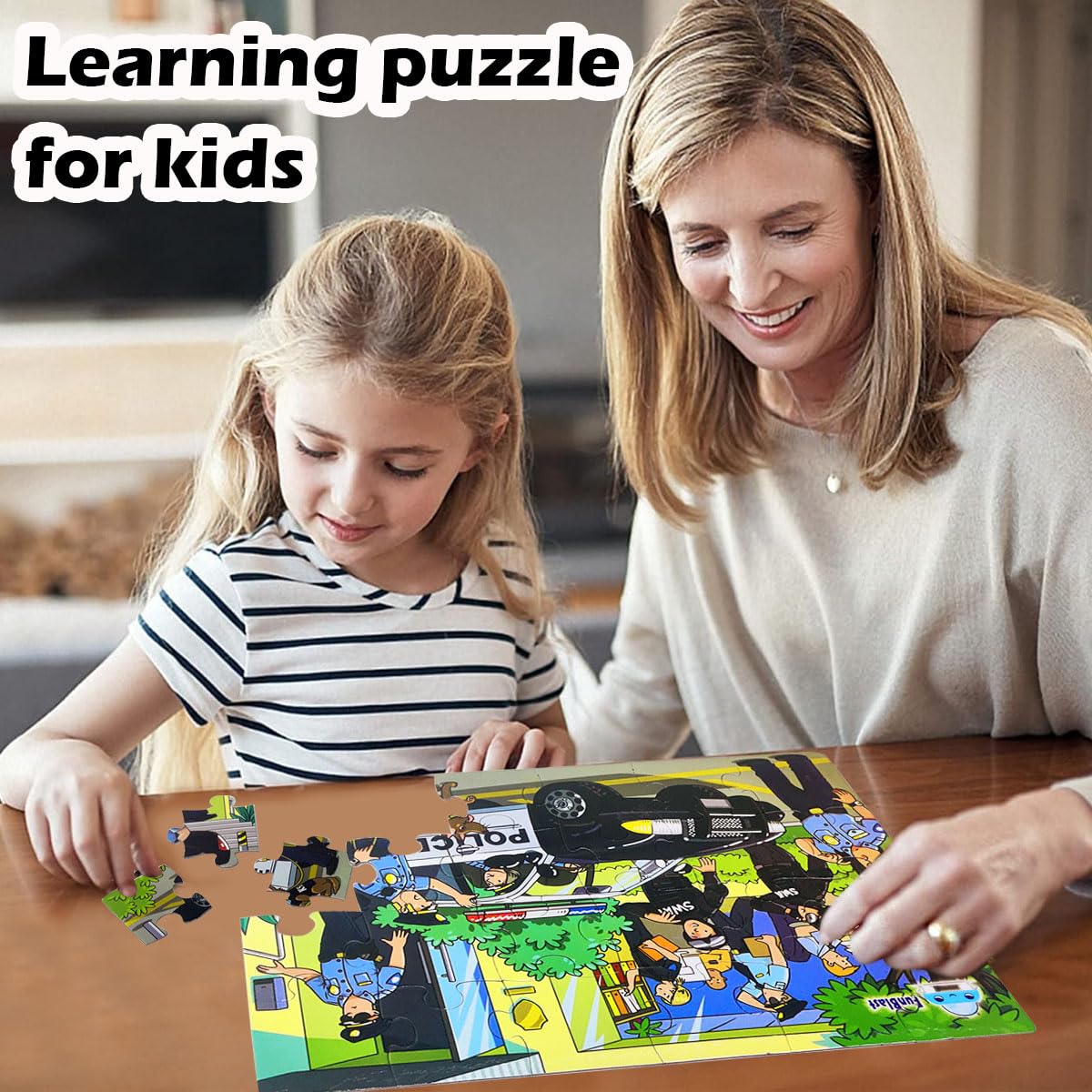 Jigsaw Puzzles for Kids - Emergency Rescue Jigsaw Puzzles for Kids and Police Team Jigsaw Puzzle, Set of 4 Puzzles - 96 Pcs Puzzle