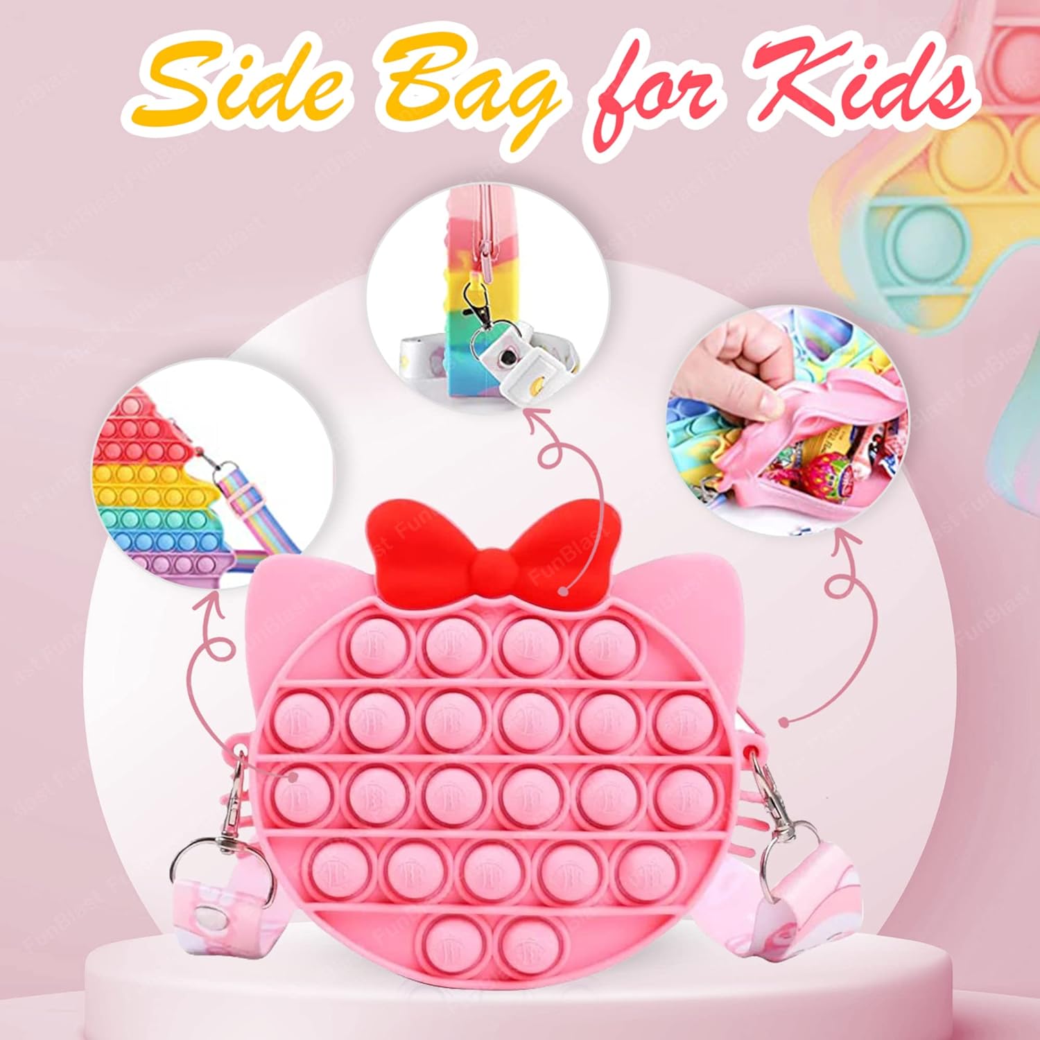 Pop It Sling Bag – Pop It Cross Body Bag for Kids, Pop It Purse for Girls, Birthday Gift for Girls