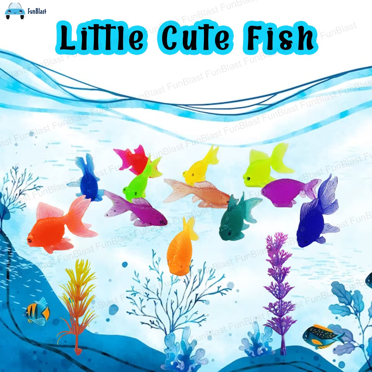 Little Cute Fish Toys – Pack of 12 Pcs Aquatic Sea Animal Toy for Kids, Sea Marine Animal Figure Playing Set for Kids, Sea Creatures Action Toys for 3+ Years Old Kids, Boys, Girls