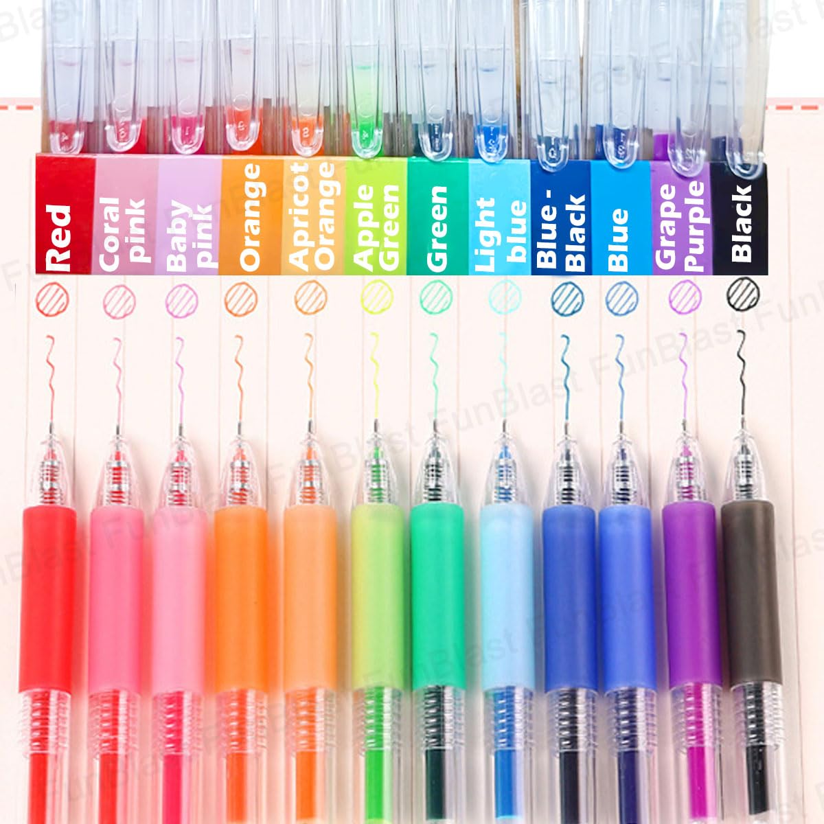 Gel Pens for Writing - Aesthetic Pens, 12 Colors Lightweight Gel Pen with Writing, Calligraphy, Journal (Pack of 12)