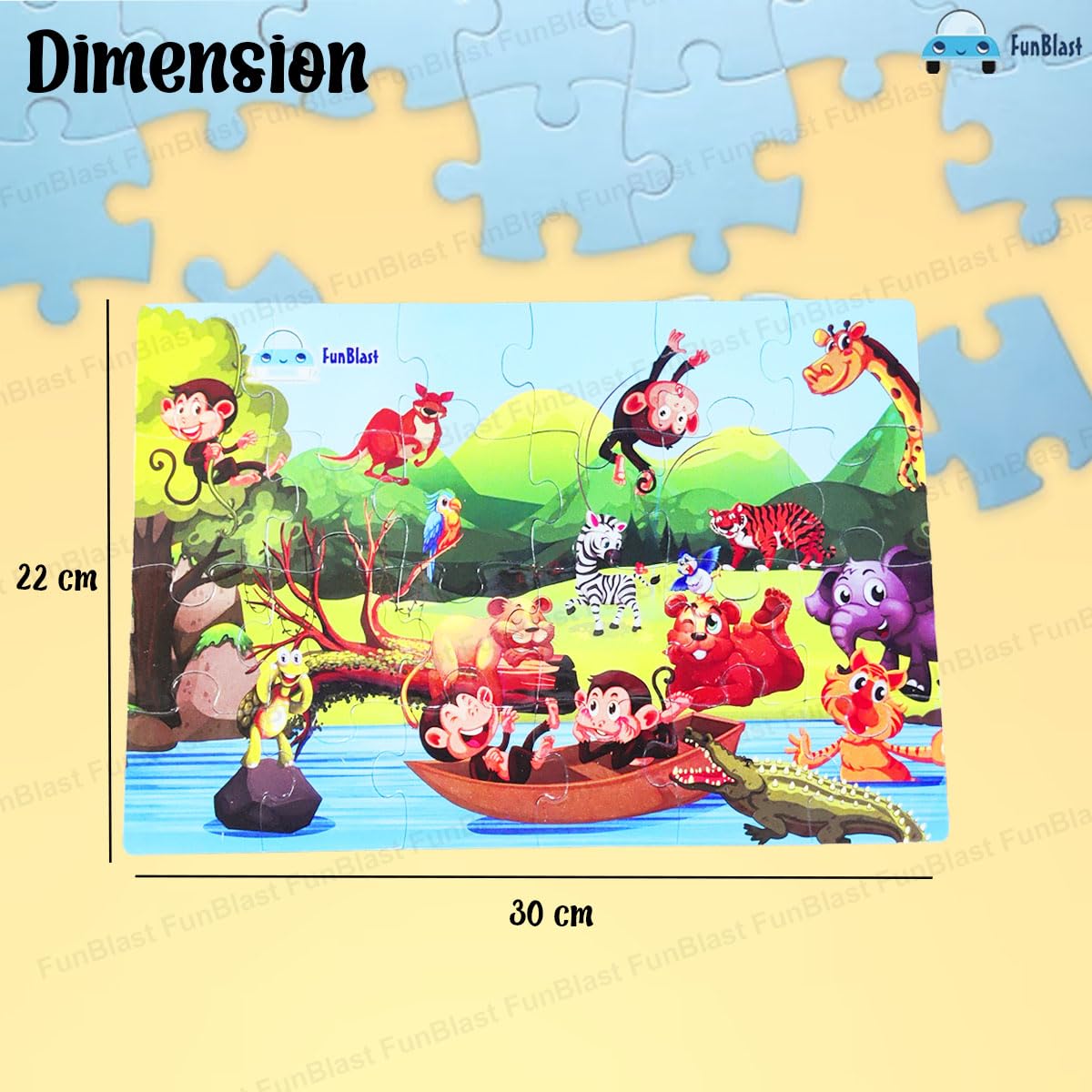 Wild Animal Jigsaw Puzzle for Kids Jigsaw Puzzle for Kids of Age 3-5 Years ( Size 30X22 cm)