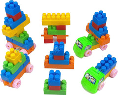 DIY Building Blocks with Wheels Toy Block Games for Kids Learning Toy for Kids - 56 Pcs