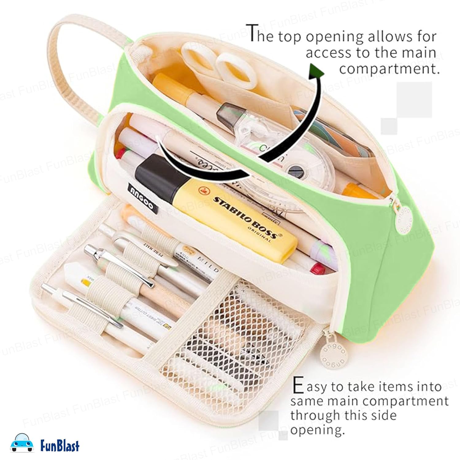 Multipurpose Stationery Organizer Bag with Handle for Kids & Adults(Sea Green)