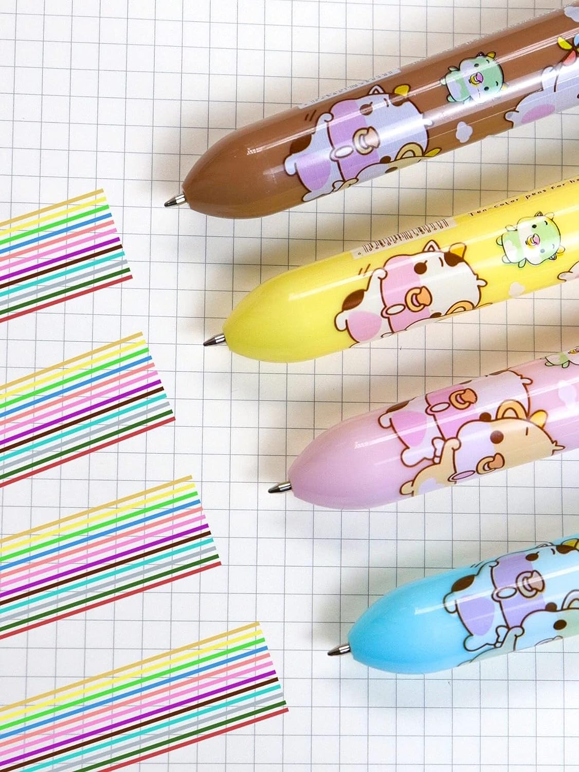 10 In 1 Pens For Kids Ball Pen Set For School & Office-Cartoon Pen