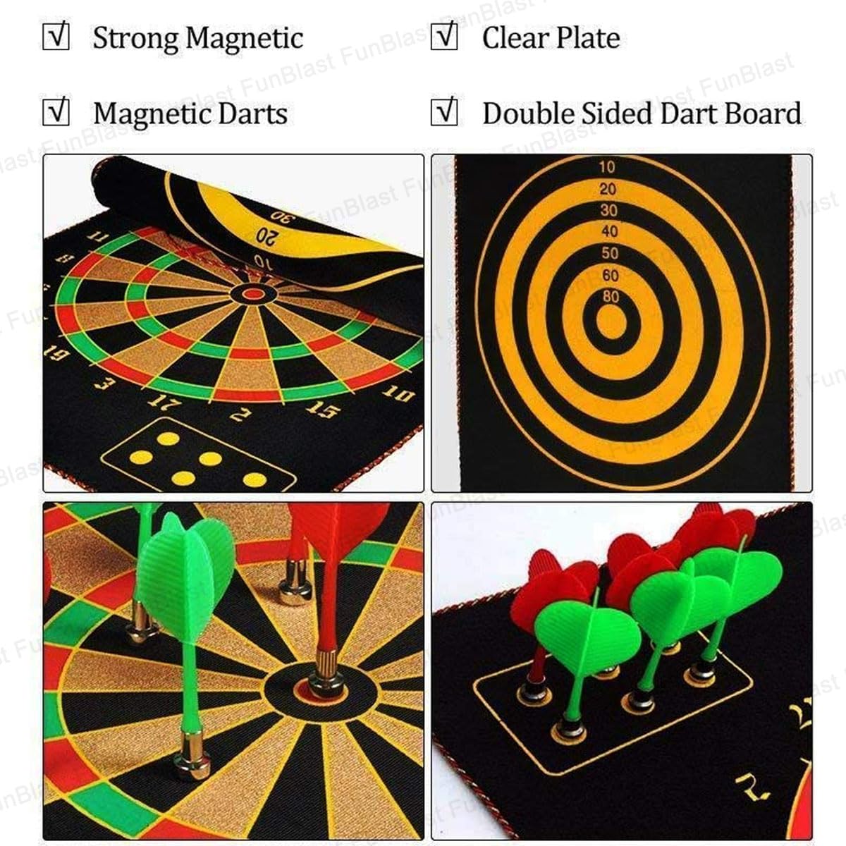 Magnet Dart Board Game for Kids, Double Sided Magnet Dart Board with Darts, Size – 12 Inches