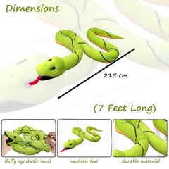 Jumbo Snake Soft Toys - Plush Animal Figure Toys for Kids Boys and Girls/Best Gift Soft Toy, Home Decoration Soft Toy, Stuffed Snake Toy (7 Feet Long)