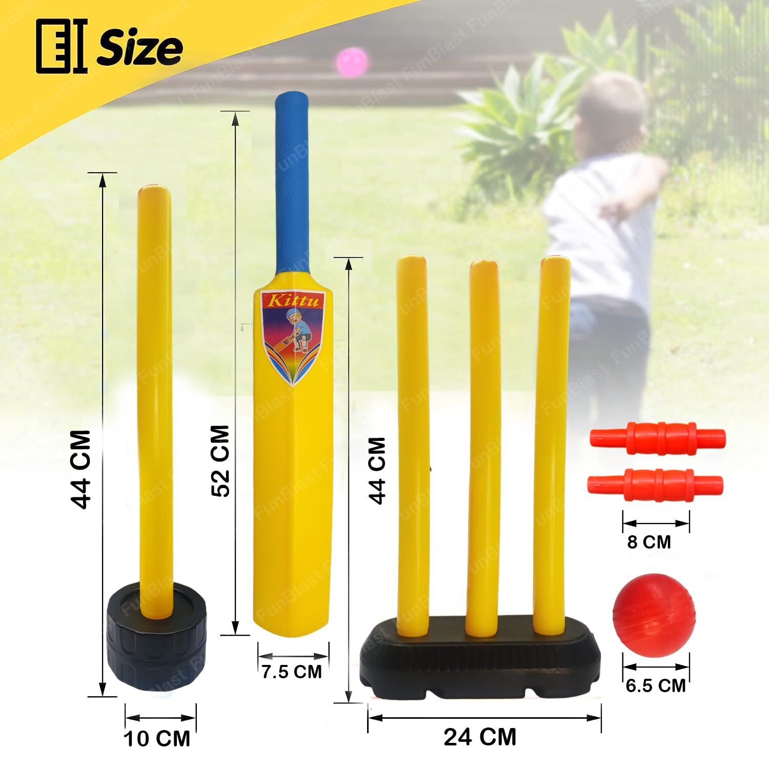 Cricket Kit for Kids Cricket Kit for Boys Cricket Set with Bat, Stumps & Ball, Sports Games for Kids 3+ Years