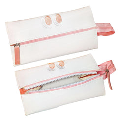Multipurpose Zipper Pencil Pouch for Kids & College Students (White)