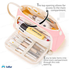 Multipurpose Stationery Organizer Bag with Handle for Kids & Adults(Pink)
